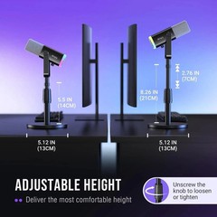 FIFINE Desktop Microphone Stand, Heavy-Duty Metal Adjustable Table Mic Stand …