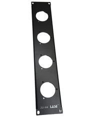 2U Space 12ga Heavy Rack Panel w/ 4 HUBBELL Flanged Twist Receptacle or Inlet