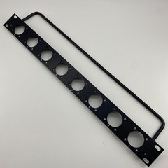 1U Single Space Rack Panel W/8 Large Speakon Cut Outs For NL8, NL4 W/ Lacer Bar