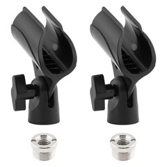 2 Pcs Microphone Clip Adjustable Angle Mic Clip Holder for Most Wired Wireless