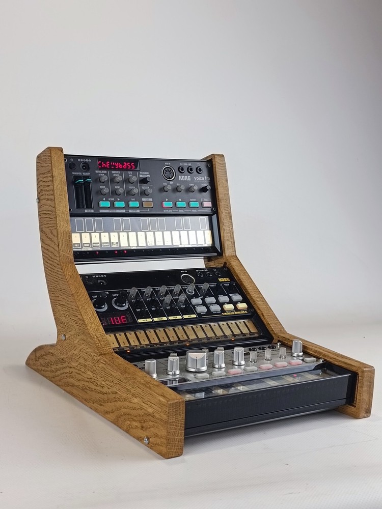 Volca Korg three mode Rack Real Oak Wood Stand Side Wooden Panel Beats Bass