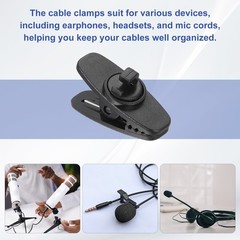 20PCS Clips for Earphone Wire (1.2×0.5×0.6Inch) – Earphone Clamp Black