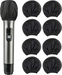 200 Pcs Disposable Microphone Cover Non-Woven Handheld Microphone Windscreen bla
