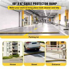 VEVOR 1-Channel Rubber Cable Protector Ramps 22046 lbs. Loading Cable (4-Pieces)