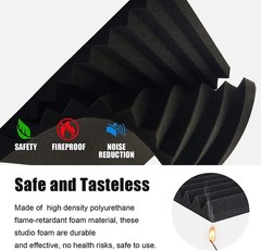 72 PACK 12″X12″X1″ Acoustic Foam Panels Wedge Studio Soundproofing Wall Tiles US