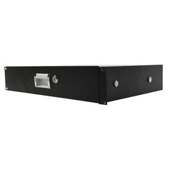 19 Inch Rack Mount 2U Steel Plate DJ Drawer Cabinet Lock With With key Black