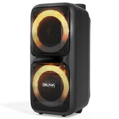 Dolphin Dual 8″ Portable High Power Karaoke Bluetooth Party Speaker Rechargeable