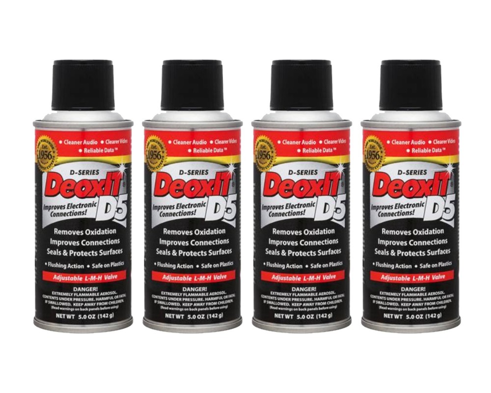 DeoxIT D5S-6 Spray, Low-Med-High Valve, 5.0 OZ Can (Pack of 4)