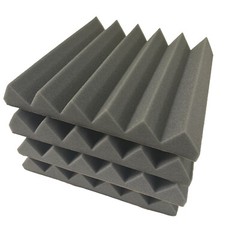 4 PK Black Premium Self Adhesive Glue Acoustic Foam Tiles 12x12x2 Soundproofing