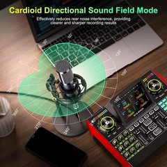 Podcast Equipment Bundle with Live Sound Card Audio Mixer, 3.5mm Condenser Mi…