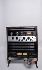12U Studio Rack Dark Walnut with handles