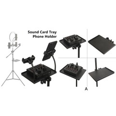 Protable Sound Card Tray Holder Accessory Adjustable Bracket Metal+Plastic