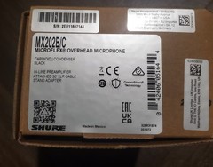 Shure MX202B/C Cardioid Condenser Overhead Mic w/ Inline Preamp, Black XLR