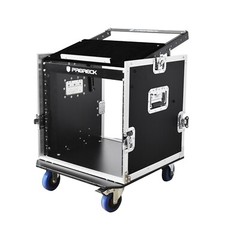 PRORECK 12U Rack Case 20“ Rackable Depth with Slant Mixer Top One Side table