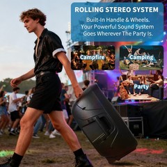 PRORECK PARTY 15 PA Speaker System 2000W Powered DJ Bluetooth USB SD LED Light