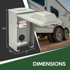 30 Amp RV Power Outlet Box with Breaker, ETL Listed Waterproof 30 amp