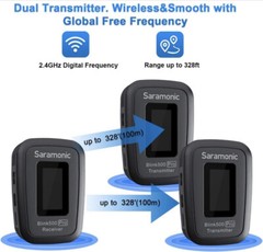 Saramonic Blink 500 Pro B2 Advanced 2.4 GHz 2-Person Wireless Clip-On Mic System
