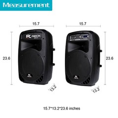 PRORECK Dance 15 Portable DJ Speaker 15 Inch 2000W Powered PA Speaker System