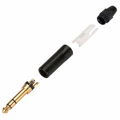 Neutrik – NP3X-B – Professional Plug 1/4″ Stereo – Black/Gold