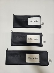 Shure Microphone Bag Zipper Pouch Case, Black Vinyl