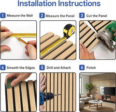 10 Pack Oak Wood Slat Acoustic Wall Panels – Soundproof & Stylish Decor