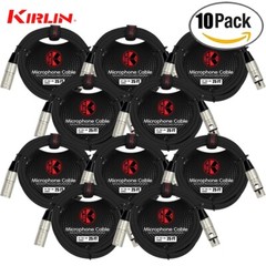 10-PACK Kirlin MP-280-25/BK 25FT XLR Male – XLR Female Microphone Cable Black