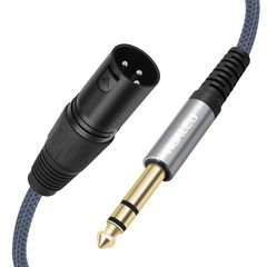 2 Pack 1/4 TRS to 3Pin XLR Male Auido Cable,6.35mm TRS to XLR Male Braid Quar…