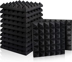 12-48 pcs Acoustic Foam Panel Soundproof Noise Cancelling for Home Office Studio