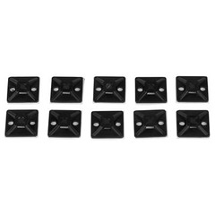 Cable Wire Tie Adhesive 0.75″ Mount 30 lb Tensile 10 Pcs. Black