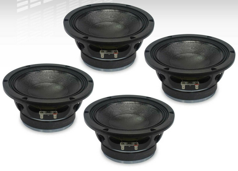 18 Sound 8MB500 8″ Mid-Bass Ferrite Transducer 8-Ohm 800W Pro Audio Speaker FOUR