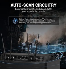 Phenyx Pro 4-Channel Wireless Microphone System, UHF Auto Scan PTU-7000-4B