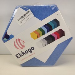 NEW Ekkogo Acoustic Panels Sky Blue Hexagon Soundproof Wall Tiles Set