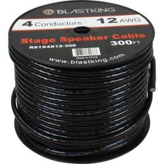 Blastking RS1X4X12-300 12 AWG 4-Conductor Cable 300 Ft Speaker Copper aluminum