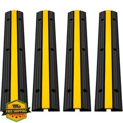 VEVOR 4 Pack 1-Channel Rubber Cable Protector Ramp 18000lbs