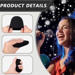 8 Set Microphone Foam Covers – Shakeproof Windscreen, Anti-Rolling Sleeve, Black
