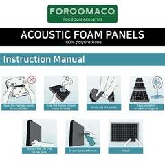 Foroomaco Grid Style Acoustic Panels – 12 Pack (Black)