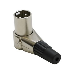 4PCS Adjustable 3 Pin XLR Male Right Angle Connector 7 Angle Positions