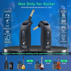 A9 Wireless Guitar System – 2.4GHz Guitar Accessories Transmitter Receiver, 1…