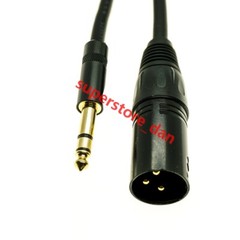 XLR 3-Pin male to 1/4″ 6.35MM Stereo Plug Microphone Mic Cable Cord TRS golden