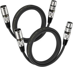 Versatile 2ft XLR Cable Pack – 3 Pin DMX and Microphone Compatibility in 2 Count