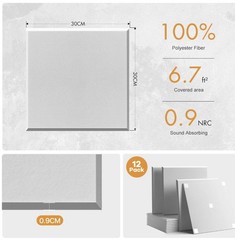 Eco-Friendly 12″x12″ Acoustic Panels – Superior Noise Reduction for Any Room