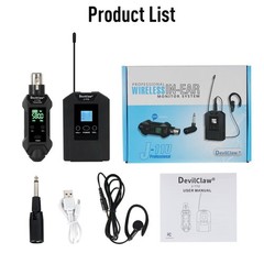 Wireless in Ear Monitor System with Transmitter Clip on Receiver Automatic Pairi