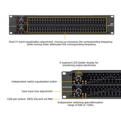 QST Graphic Equalizer 31-Band Stereo EQ for Home Audio Dual Channel Professional