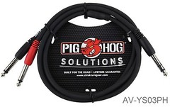 3ft 1/4″ TRS Male to Dual Mono TS Male (TIP/RING) Insert Cable, AV-YS03PH
