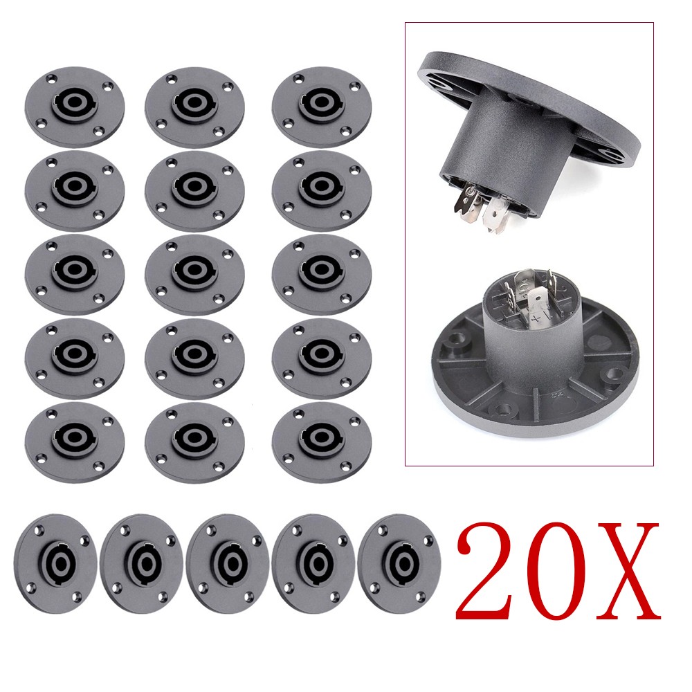 20 PACK For NL4MPRXX 4-Pole SPEAKON Large Round Twist Lock w/3/16″ Flat Tabs