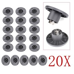 20 PACK For NL4MPRXX 4-Pole SPEAKON Large Round Twist Lock w/3/16″ Flat Tabs