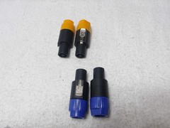 Blue and Yellow Speakon Connector Kit 4 Pole NL4FC Pro PA DJ Audio Jack Adapter