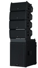 6x QSC LA108 8″ 2-Way Powered Line Array 1300W + LA108-AF Array Frame Holds Six