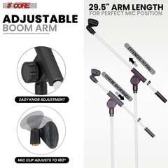 5Core Tripod Mic Stand 4Pcs Adjustable Holder Floor Microphone Boom Arm
