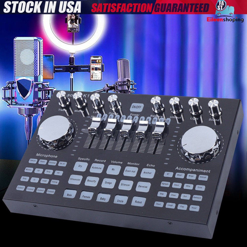 Digital Audio Mixer Network Live Sound Card K1 Audio Mixing Console for PC Phone
